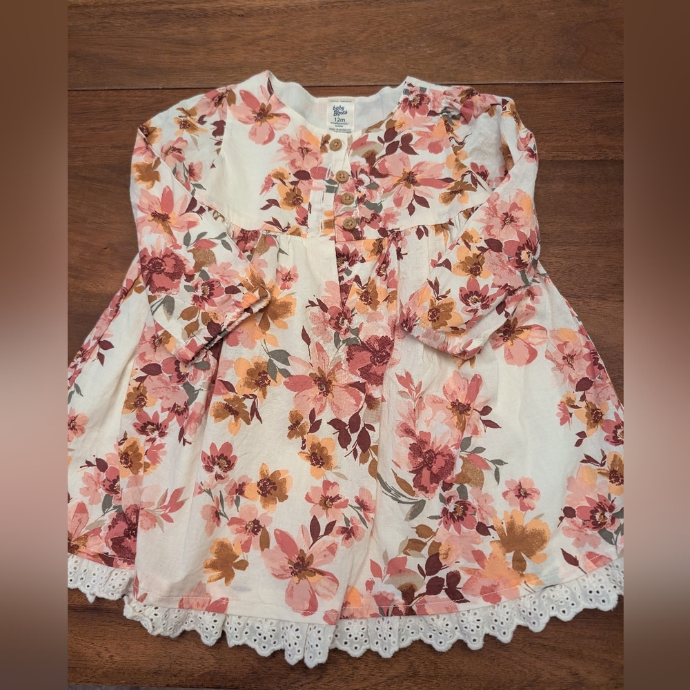 Pink Floral OshKosh Dress - Size 12 Mo